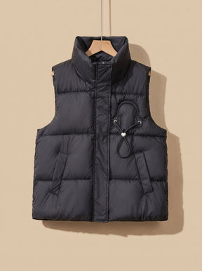 Women's Quilted Vest with Heart Motif | Leonie in Black - Juana Fashion