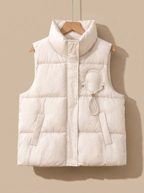 Women's Quilted Vest with Heart Motif | Leonie in Milky Beige - Juana Fashion