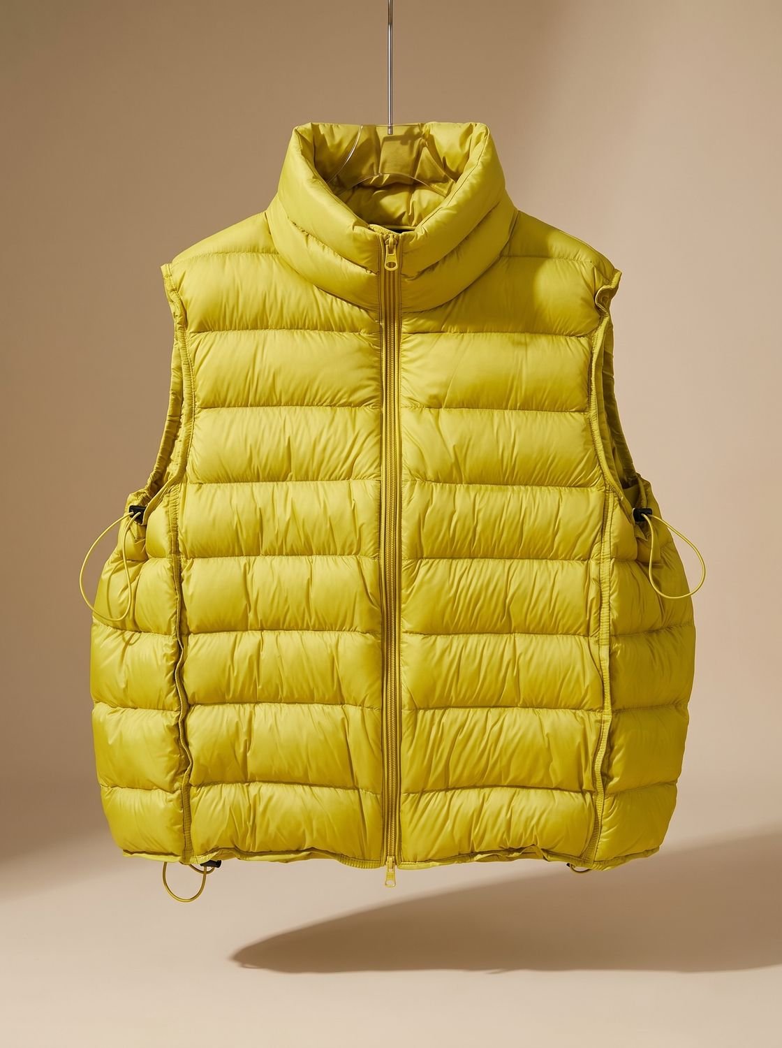 Women's Quilted Stand-Collar Zip-Up Vest | Annika in Ginger Yellow - Juana Fashion