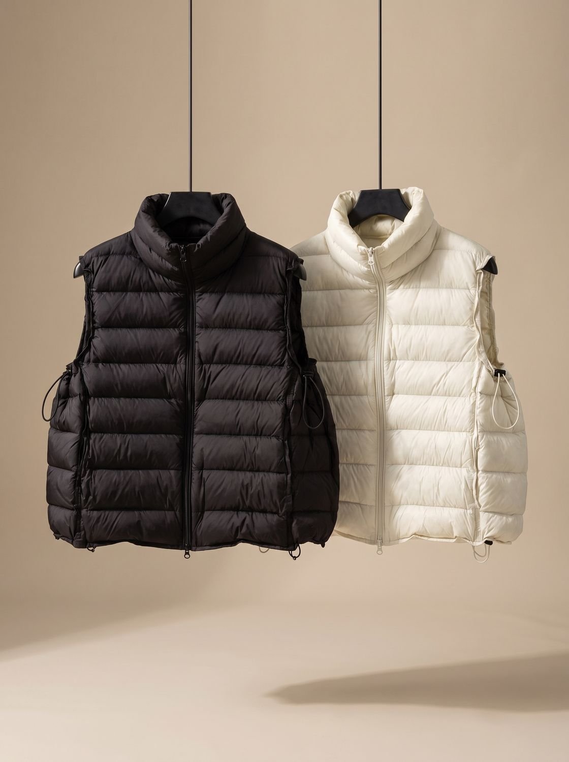 Women's Quilted Stand-Collar Zip-Up Vest | Annika in Ginger Yellow - Juana Fashion