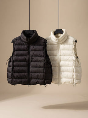 Women's Quilted Stand-Collar Zip-Up Vest | Annika in Ginger Yellow - Juana Fashion