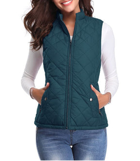 Women's Lightly Padded Quilted Zip-Up Vest | Leonie in Light Coffee - Juana Fashion