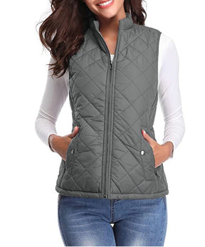 Women's Lightly Padded Quilted Zip-Up Vest | Leonie in Pink - Juana Fashion