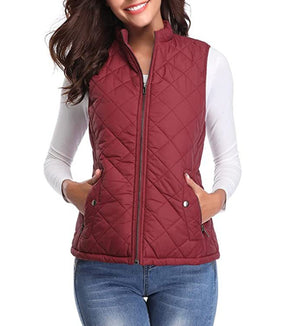 Women's Lightly Padded Quilted Zip-Up Vest | Leonie in Pink - Juana Fashion