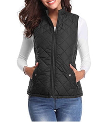 Women's Lightly Padded Quilted Zip-Up Vest | Leonie in Gray - Juana Fashion