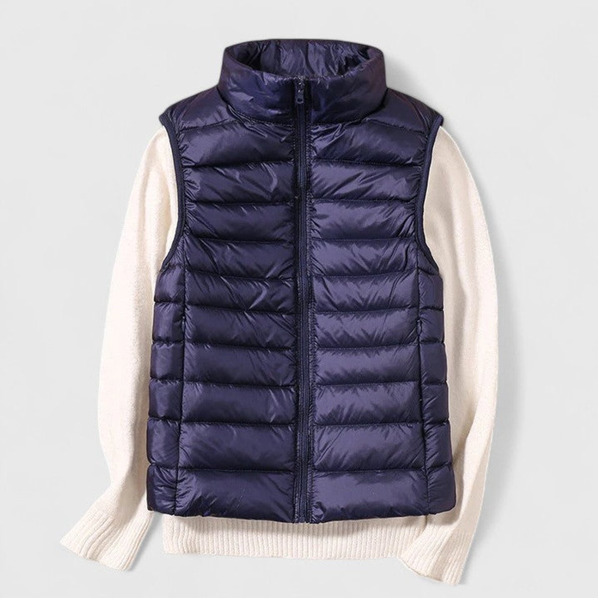Women's Lightweight Quilted Vest | Mia in Khaki - Juana Fashion