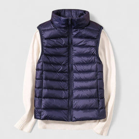 Women's Lightweight Quilted Vest | Mia in Khaki - Juana Fashion