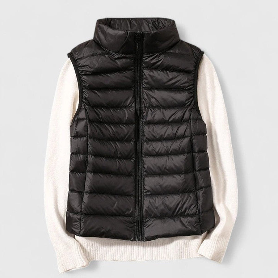 Women's Lightweight Quilted Vest | Mia in Khaki - Juana Fashion