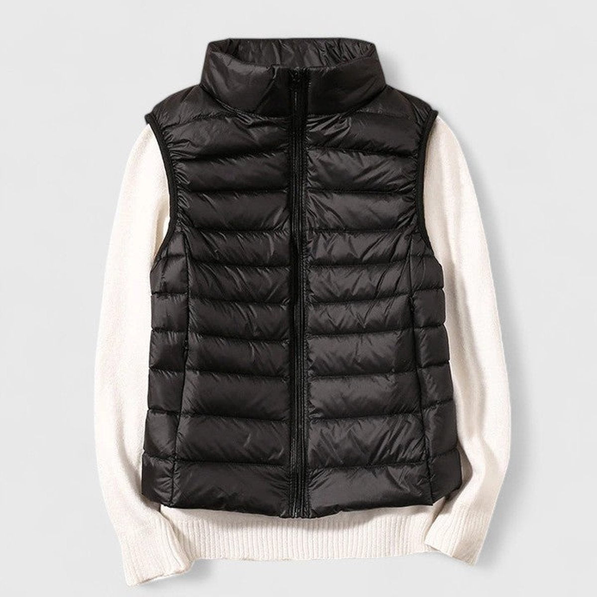 Women's Lightweight Quilted Vest | Mia in Khaki - Juana Fashion