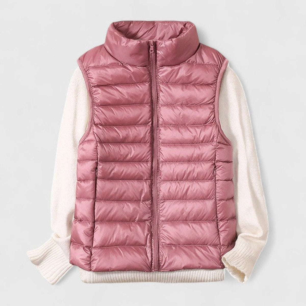 Women's Lightweight Quilted Vest | Mia in Khaki - Juana Fashion