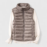 Women's Lightweight Quilted Vest | Mia in Khaki - Juana Fashion