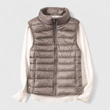 Women's Lightweight Quilted Vest | Mia in Khaki - Juana Fashion