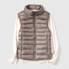 Women's Lightweight Quilted Vest | Mia in Khaki - Juana Fashion