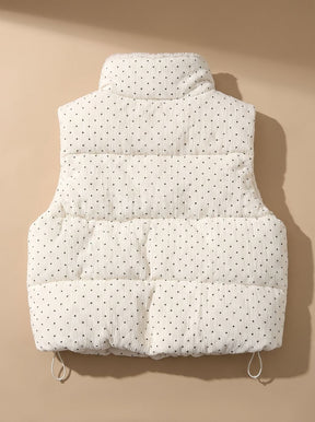 Women's Quilted Stand-Collar Vest with Sherpa | Marie in Gray - Juana Fashion