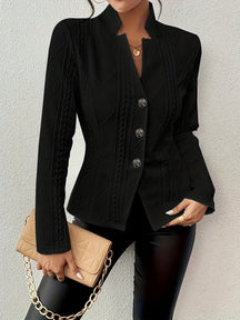 Women's Fitted Textured Blazer | Lena in White - Juana Fashion