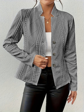 Women's Fitted Textured Blazer | Lena in White - Juana Fashion