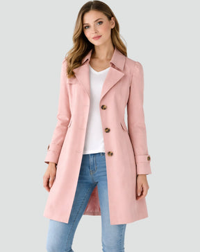Women's Classic Tailored Trench Coat | Nora in Black - Juana Fashion
