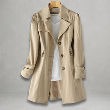 Women's Cotton-Blend Trench Coat | Katharina in Black - Juana Fashion