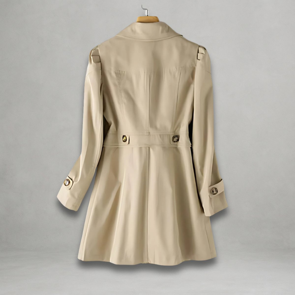 Women's Cotton-Blend Trench Coat | Katharina in Black - Juana Fashion