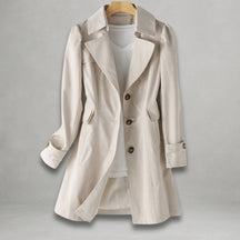 Women's Cotton-Blend Trench Coat | Katharina in Black - Juana Fashion