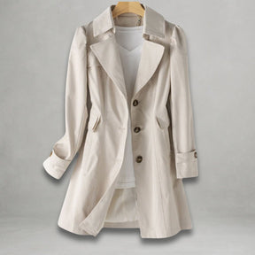 Women's Cotton-Blend Trench Coat | Katharina in Black - Juana Fashion