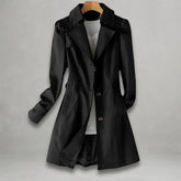 Women's Cotton-Blend Trench Coat | Katharina in Black - Juana Fashion