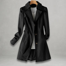 Women's Cotton-Blend Trench Coat | Katharina in Black - Juana Fashion