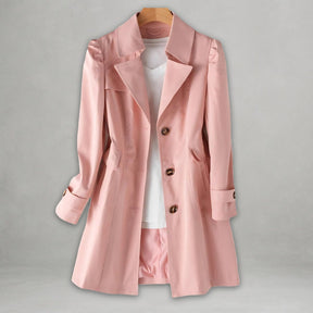 Women's Cotton-Blend Trench Coat | Katharina in Black - Juana Fashion