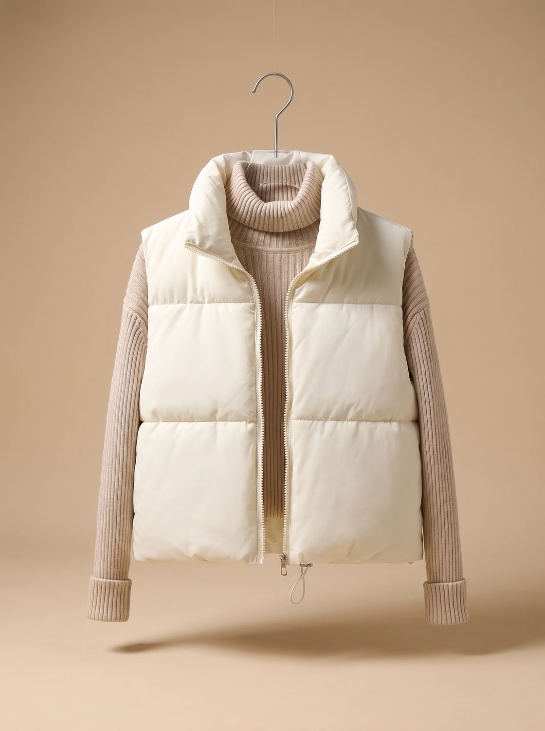 Women's Ultralight Cropped Quilted Vest | Annika in White - Juana Fashion