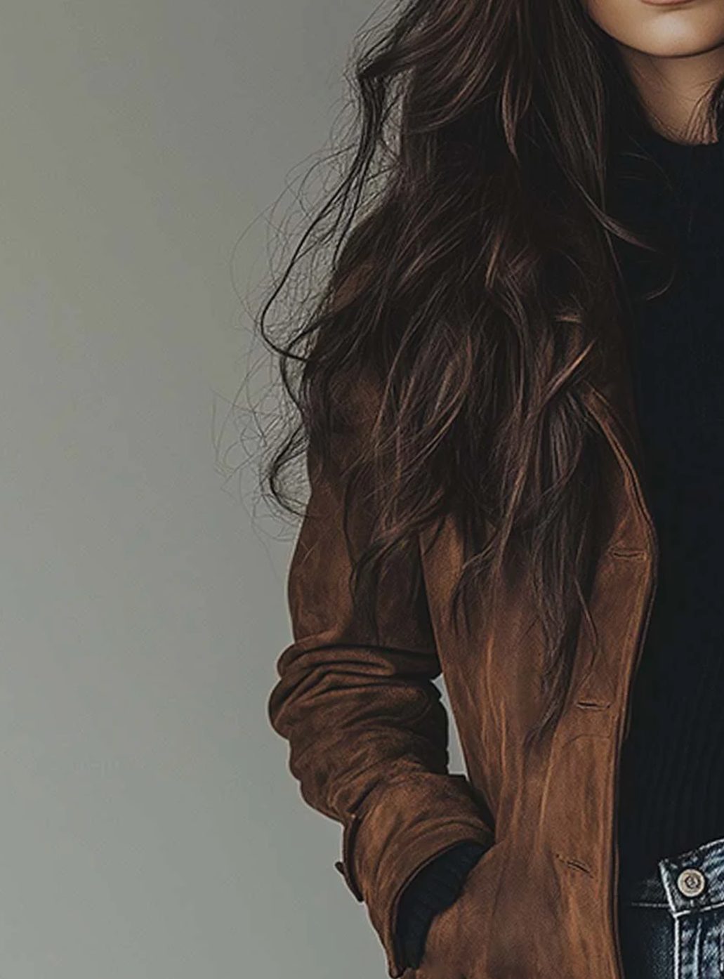 Women's Vintage-Style Double-Breasted Faux Suede Trench Coat | Lena in Brown - Juana Fashion
