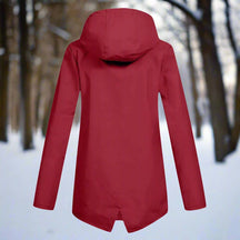 Women's Rain Jacket with Zippered Pockets | Emilia in Apricot - Juana Fashion