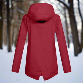 Women's Rain Jacket with Zippered Pockets | Emilia in Apricot - Juana Fashion