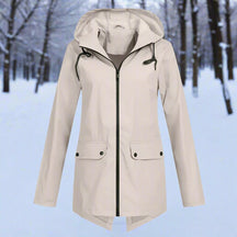Women's Rain Jacket with Zippered Pockets | Emilia in Apricot - Juana Fashion