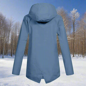 Women's Rain Jacket with Zippered Pockets | Emilia in Blue - Juana Fashion
