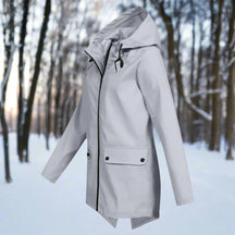 Women's Rain Jacket with Zippered Pockets | Emilia in Apricot - Juana Fashion