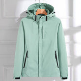 Women's Waterproof Jacket with Detachable Hood | Hannah in Mint - Juana Fashion