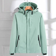 Women's Waterproof Jacket with Detachable Hood | Hannah in Mint - Juana Fashion