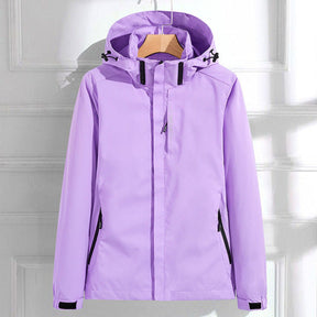 Women's Waterproof Jacket with Detachable Hood | Hannah in Mint - Juana Fashion