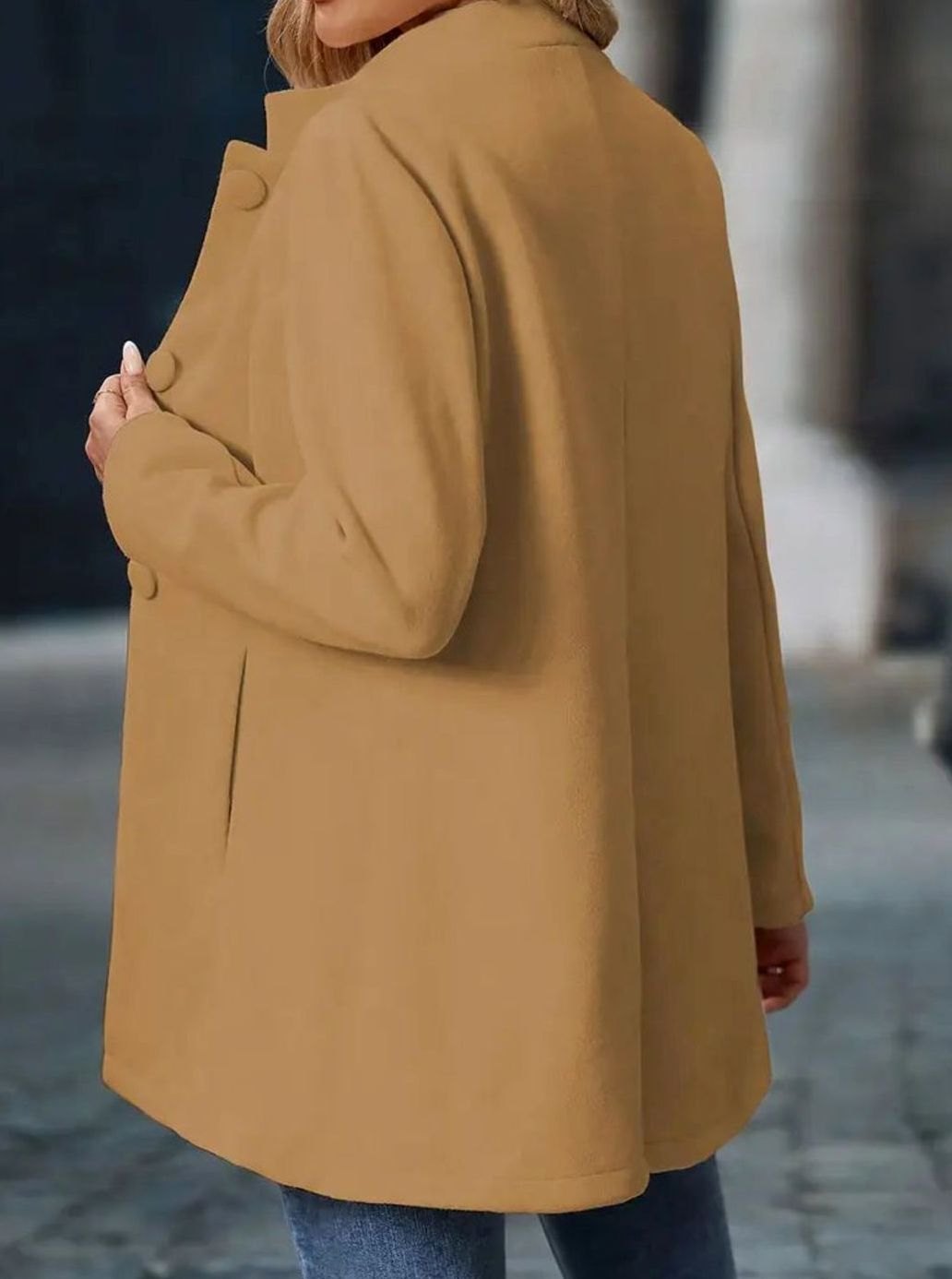 Women's Button-Front Stand-Collar Winter Coat | Amelie in Black - Juana Fashion