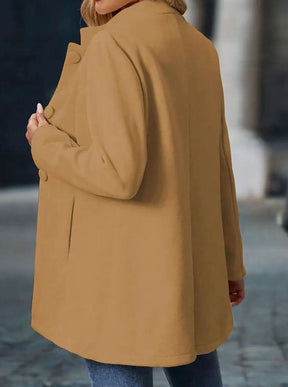 Women's Button-Front Stand-Collar Winter Coat | Amelie in Black - Juana Fashion