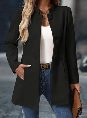 Women's Button-Front Stand-Collar Winter Coat | Amelie in Cream - Juana Fashion