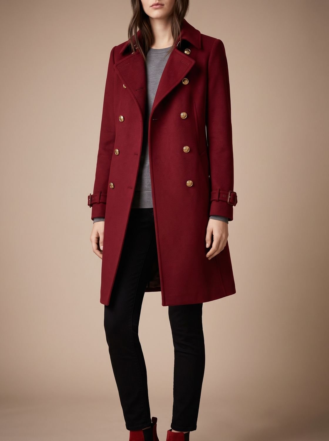 Women's Double-Breasted Wool Coat | Clara in Blue - Juana Fashion
