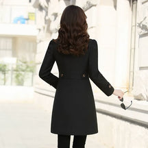 Women's Double-Breasted Trench Coat | Jacqueline in Black - Juana Fashion
