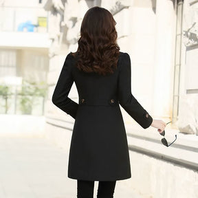Women's Double-Breasted Trench Coat | Jacqueline in Black - Juana Fashion
