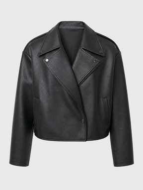 Women's Faux Leather Jacket | Danbury in Black - Juana Fashion