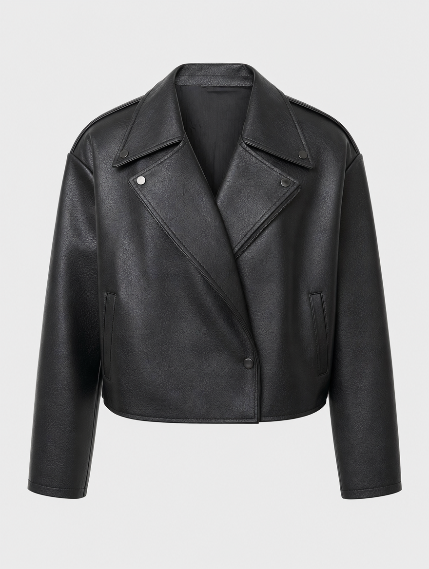 Women's Faux Leather Jacket | Danbury in Black - Juana Fashion