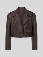 Women's Faux Leather Jacket | Danbury in Brown - Juana Fashion