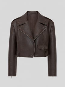 Women's Faux Leather Jacket | Danbury in Brown - Juana Fashion