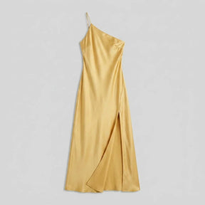 Women's One-Shoulder Satin Maxi Evening Dress | Danielle