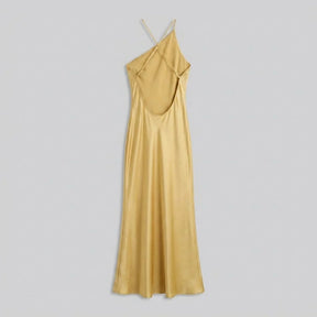 Women's One-Shoulder Satin Maxi Evening Dress | Danielle